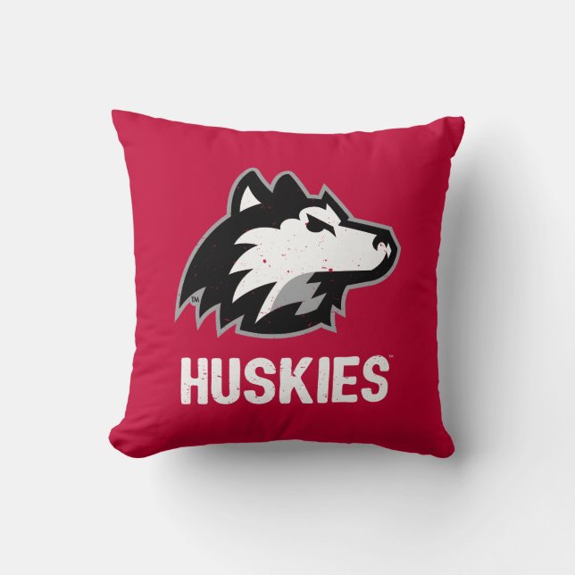 NIU Huskies Distress Kudde (Framsida)