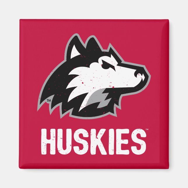 NIU Huskies Distress Magnet (Framsidan)