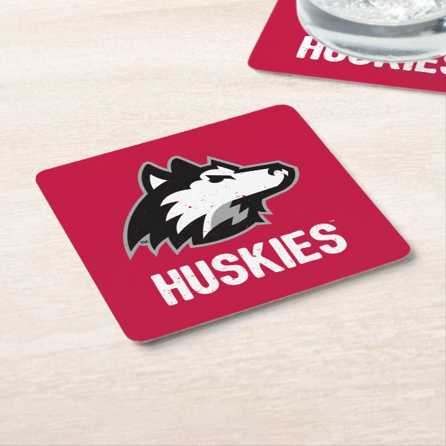 NIU Huskies Distress Underlägg Papper Kvadrat (Vinklad)