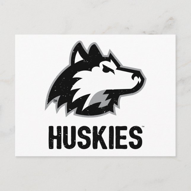 NIU Huskies Distress Vykort (Framsida)