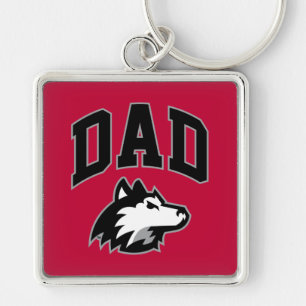 NIU Huskies Pappa Fyrkantig Silverfärgad Nyckelring