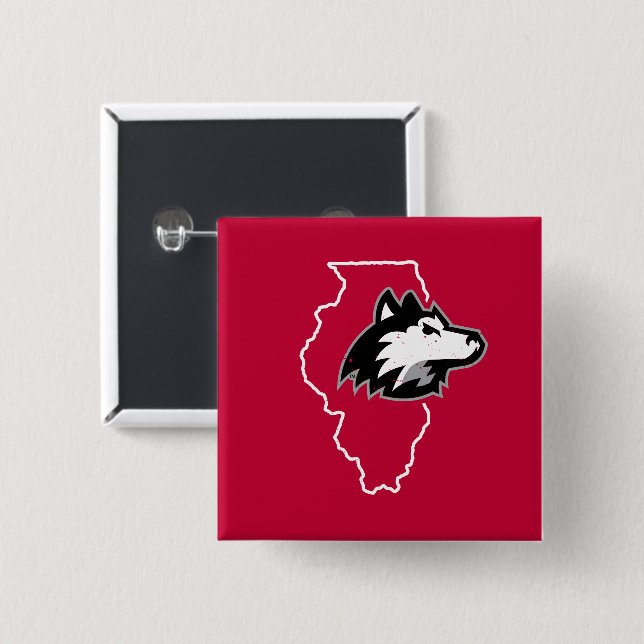 NIU Huskies State Kärlek Knapp (Framsida & baksida)