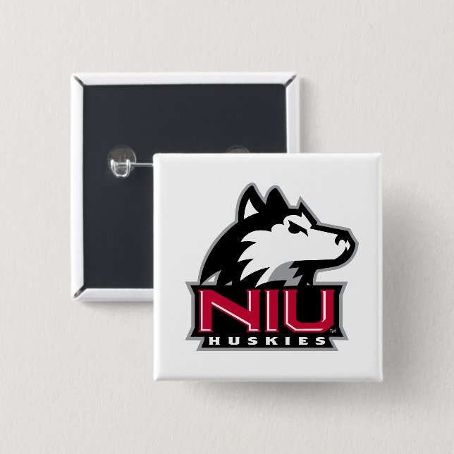NIU Huskies Wordmark Knapp (Framsida & baksida)
