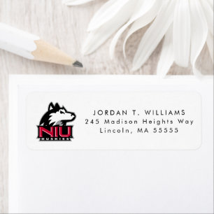 NIU Huskies Wordmark Returadress Etikett
