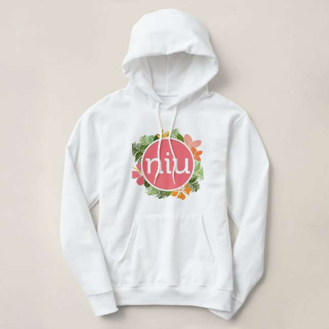 NIU Logotyp Hoodie (V) T Shirt (Design framsida)