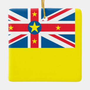 Niue Flagga Julgransprydnad Keramik