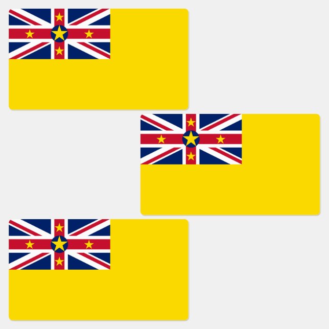 Niue Flagga Klistermärke (Grupp)