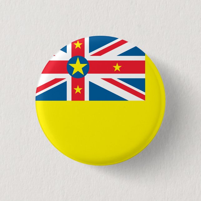 Niue Flagga Knapp (Framsida)