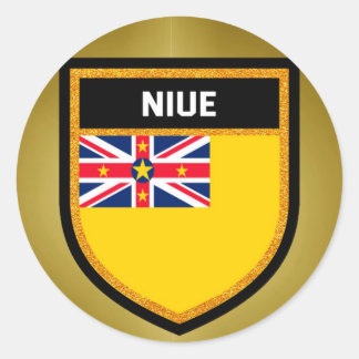 Niue Flagga Runt Klistermärke