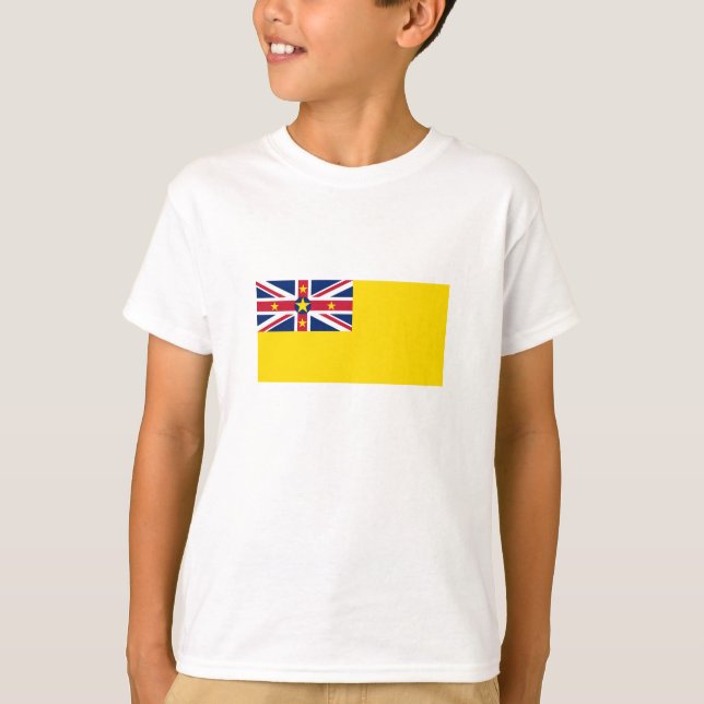 Niue Flagga T Shirt (Framsida)