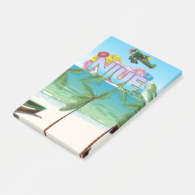 Niue Södra Stilla havet resaffisch Post-it Block (Vinklad)