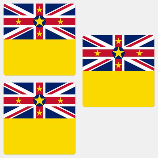 Niues flagga klistermärke (Grupp)