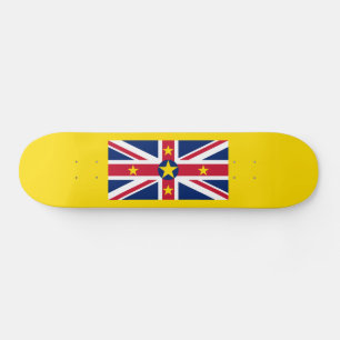 Niues flagga mini skateboard bräda 18,5 cm
