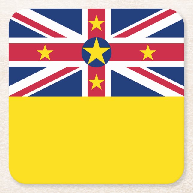 Niues flagga underlägg papper kvadrat (Framsidan)