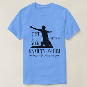 NIV 1 Peter 5:7 Kastar all din oro på hans bibel T Shirt