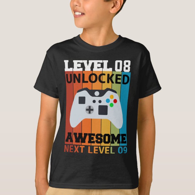 Nivå 08 Olåst födelsedag T-Shirt (Framsida)