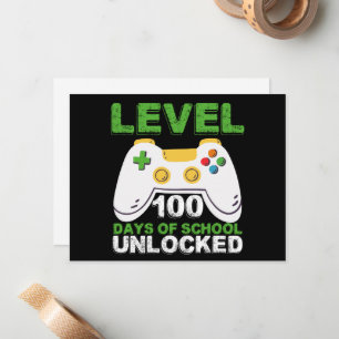 Nivå 100 dagar av skola upplåst spelare tv-spel anteckningskort