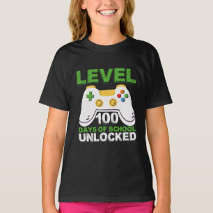 Nivå 100 dagar av skola upplåst spelare tv-spel t shirt