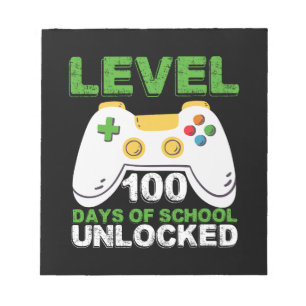 Nivå 100 dagar av skola upplåst spelare video spel anteckningsblock