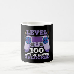 Nivå 100 Dagars Skola Upplåst Spelare Spelande Kaffemugg