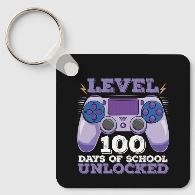 Nivå 100 Dagars Skola Upplåst Spelare Spelande Nyckelring (Framsida)