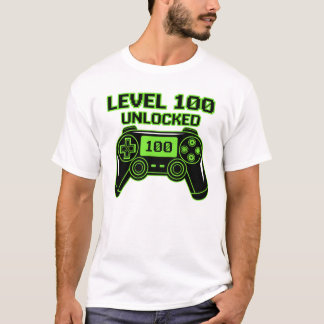 Nivå 100 Upplåst 100:e Skoldagen Gamer T Shirt
