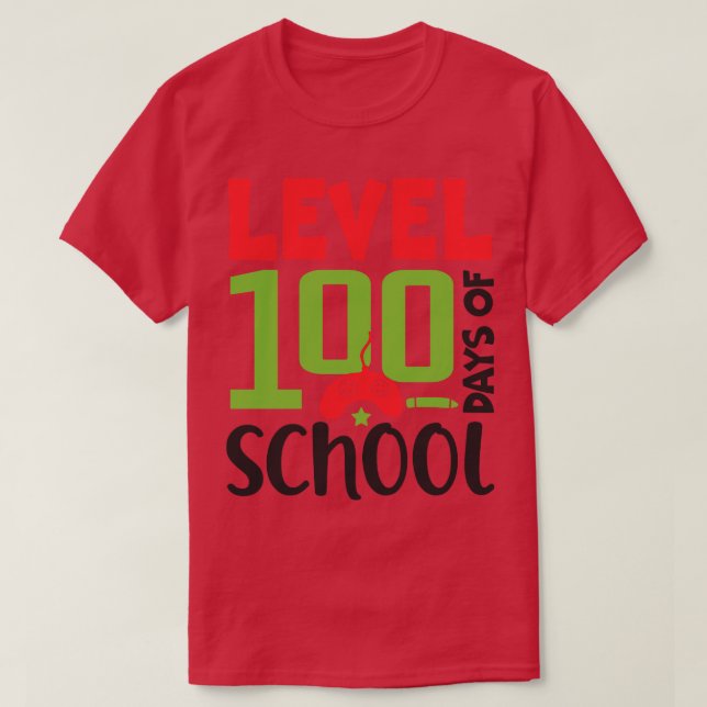 Nivå 100 Videospel 100 dagars skolpojkar ger T Shirt (Design framsida)
