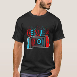Nivå 10 ÅRS 10th Birthday Boy Video Games G T Shirt
