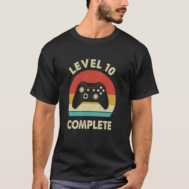Nivå 10:e Slutförd Retro 10 Års Bröllopsdag T Shirt (Framsida)