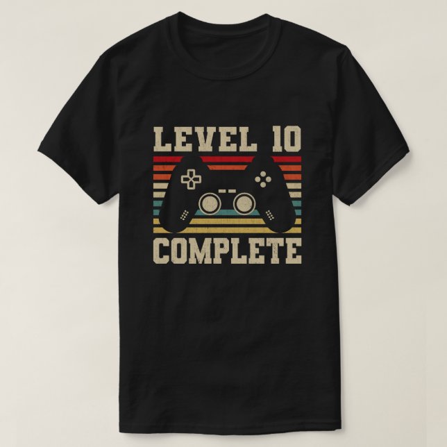 Nivå 10 Fullständig 10-årsjubileum videospelare T Shirt (Design framsida)
