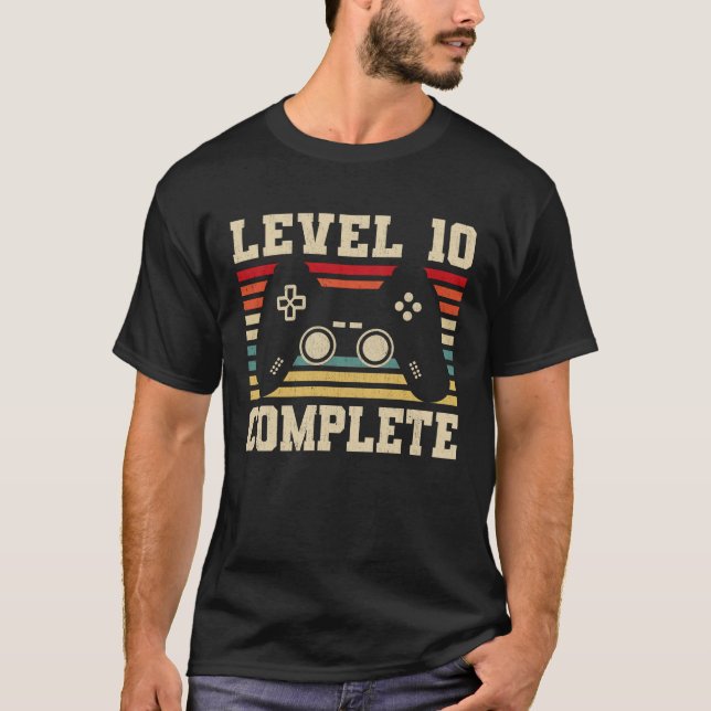 Nivå 10 Fullständig 10-årsjubileum videospelare T Shirt (Framsida)