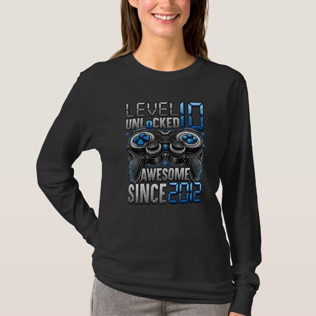 Nivå 10 olåst Fantastisk sedan 2012 tionde födelse T Shirt (Framsida)