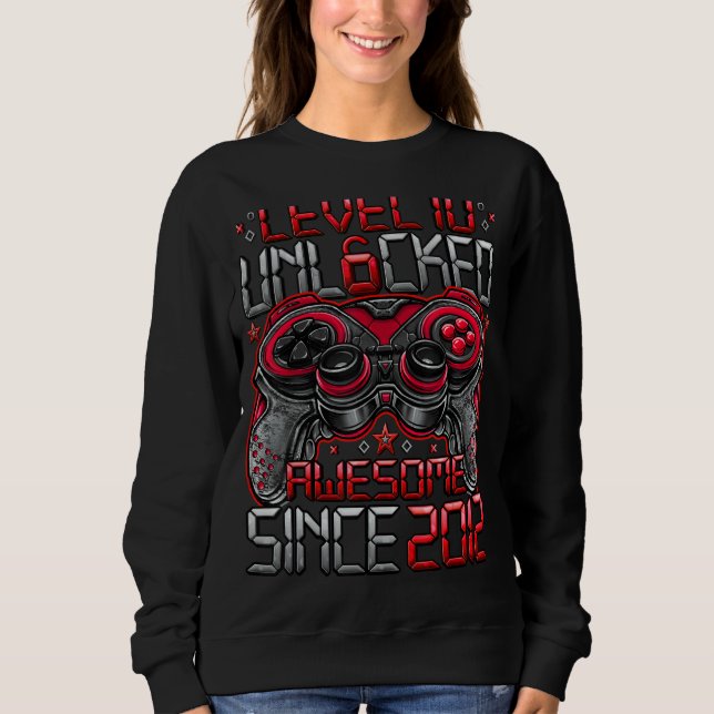 Nivå 10 olåst Fantastisk sedan 2012 tionde födelse T Shirt (Framsida)
