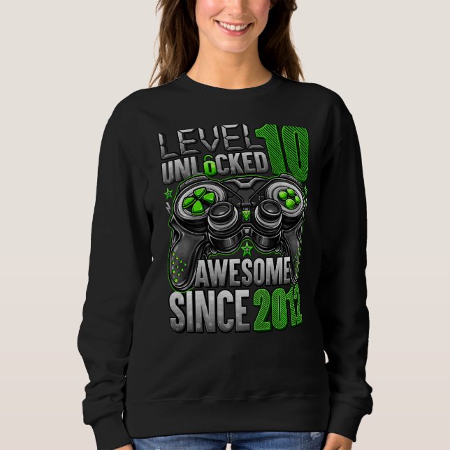 Nivå 10 olåst Fantastisk sedan 2012 tionde födelse T Shirt (Framsida)
