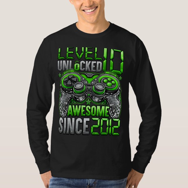Nivå 10 olåst Fantastisk sedan 2012 tionde födelse T Shirt (Framsida)