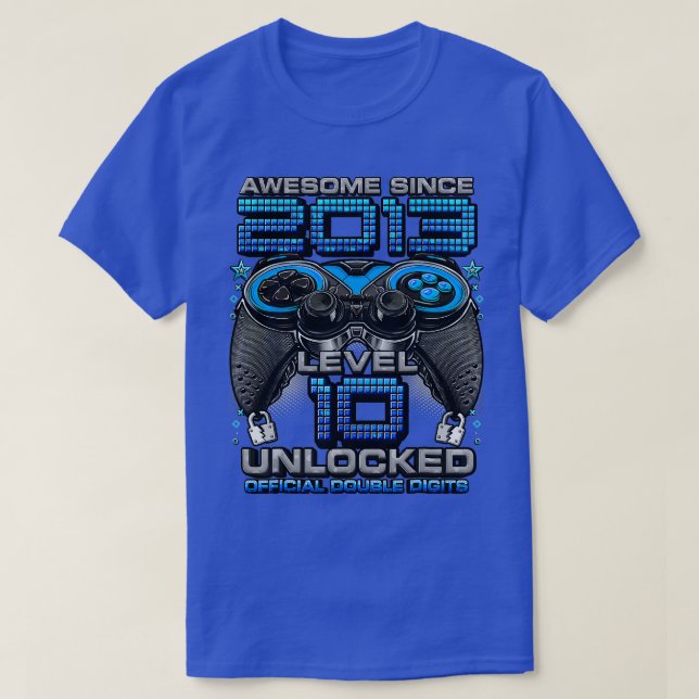 Nivå 10 olåst Fantastisk sedan 2013 tionde födelse T Shirt (Design framsida)