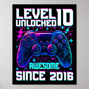 Nivå 10 olåst Fantastisk sedan 2016 tionde födelse Poster