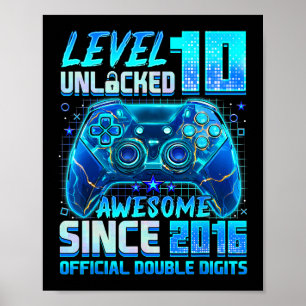 Nivå 10 olåst Fantastisk sedan 2016 tionde födelse Poster