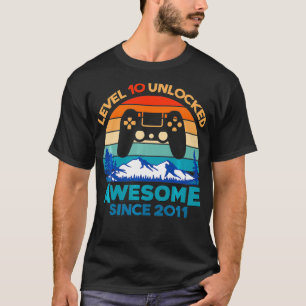 Nivå 10 Olåst födelsedag 10 år gammal Fantastisk S T Shirt
