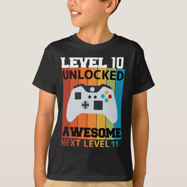 Nivå 10 Olåst födelsedag T-Shirt (Framsida)