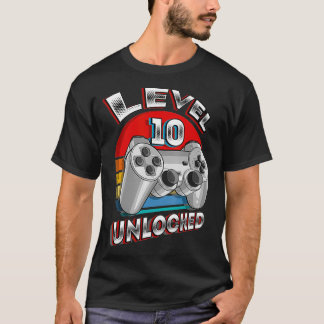 Nivå 10 Olåst matchande videospel 10:e födelsedag T Shirt