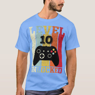 Nivå 10 Olåst, roligt videoklipp 10:e födelsedagsg T Shirt