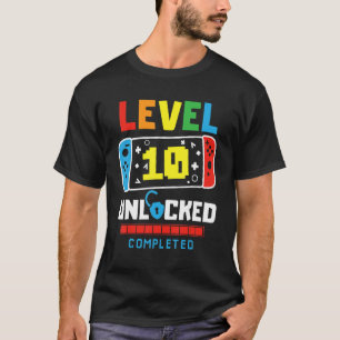 Nivå 10 Olåst slutfört spel Lycklig 10:e födelseda T Shirt
