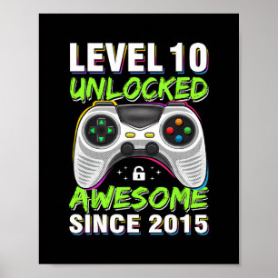 Nivå 10 Upplåst Fantastisk Sedan 2015 10-årsjubile Poster