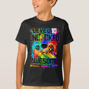 Nivå 10 Upplåst Fantastisk Spelande Födelsedags Po T Shirt