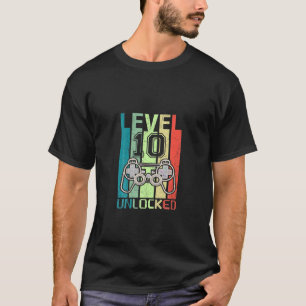 Nivå 10 Videospelare 10-årsdag T Shirt