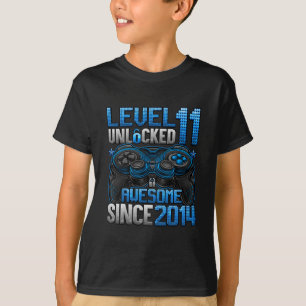 Nivå 11 Upplåst 11 Års Presenter Pojkar 11-årsfira T Shirt