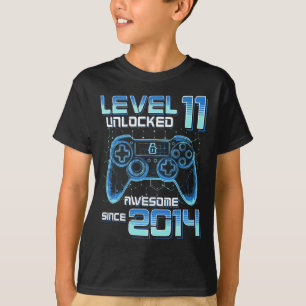 Nivå 11 Upplåst Video Game Party 11-års födelsedag T Shirt