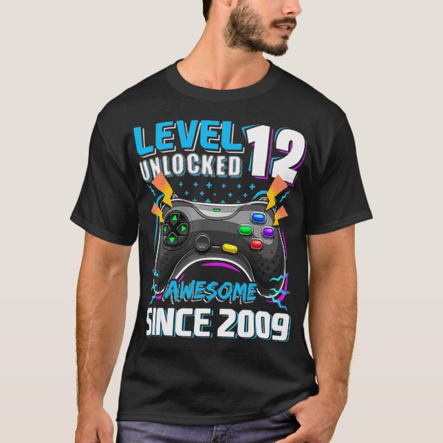 Nivå 12 Olåst Fantastisk 2009 Video Game 12:e Bir T Shirt (Framsida)