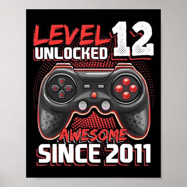 Nivå 12 Olåst Fantastisk 2011 Video Game 12:e Bir Poster (Framsidan)